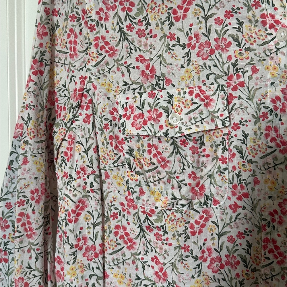 Croft & Barrow Pink Floral Button-Up Shirt - Picture 3 of 5